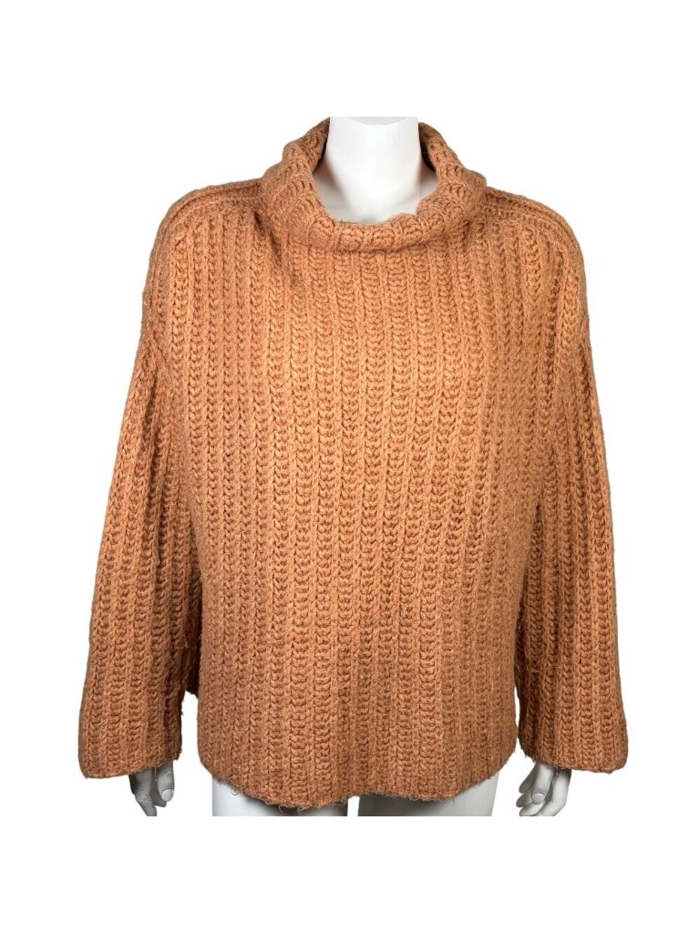 Free People Fluffy Fox Turtleneck Sweater Size S Oversized Wool Alpaca Blend